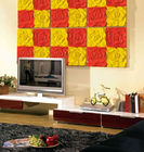 PU 3D Decorative Wall Panel Red / Yellow Rose 600mm * 600mm