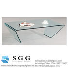Grade A high quality 46x28 Rectangle Bent Glass Cocktail Table