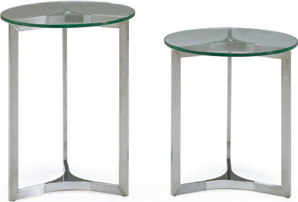 Tempered Glass Metal Coffee Tables, Modern Round Glass End Table