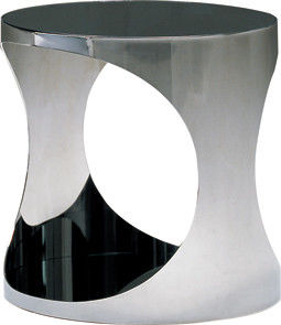 Italian Round Shiny Glass Metal Coffee Table of Living Room Furniture