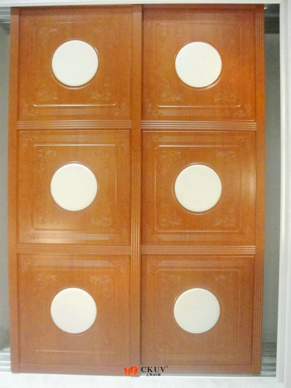 Wood Grain Uptake MDF Carved wardrobe closet sliding door height 1900mm-2400mm