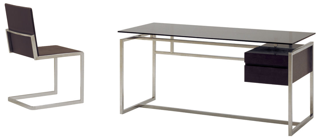 Black Glass Office Desks Modern Writing Table For Sitting Room