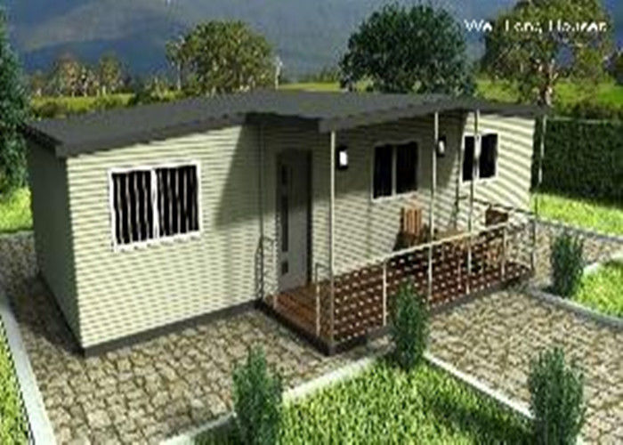 Flat Packed Prefab Bungalow Houses with PVC / Gypsum Board Ceiling Panel