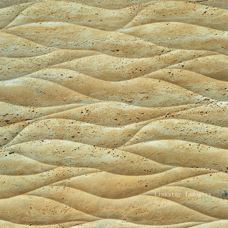 Natural travertine 3d textured wall art cladding tile
