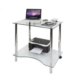 Small 7mm Tempered Glass Modern Glass Computer Desk 80 * 45 * 76 cm DX-8801