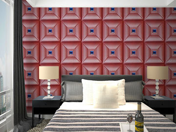 Parlour Decorative Leather Textured 3D Wall Panel Embossed Indoor Wall Decals 400*400 mm