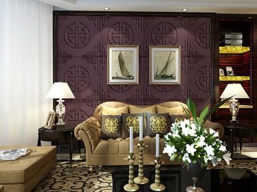 Chinese Style Leather Decorative Wall Paneling 3D Wall Tiles / 3D Wallpapers Eco-friendly