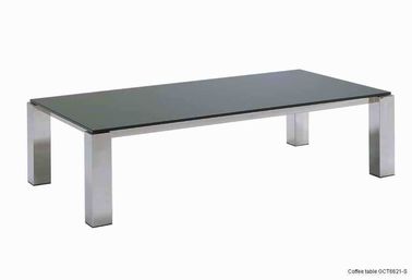 Rectangle Tempered Glass Coffee Table , Durable Metal Glass Side Table , Simple modern tea table