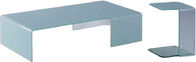 Simple Rectangle Glass Coffee Table , White Bent Glass End Tables Furniture