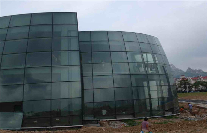 Architectural Curved Insulated Tempered Glass 19mm With Aluminum Frame