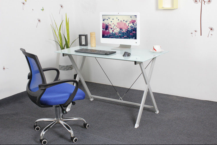 White Tempered Modern Glass Home Office furniture computer desk Square DX-5580
