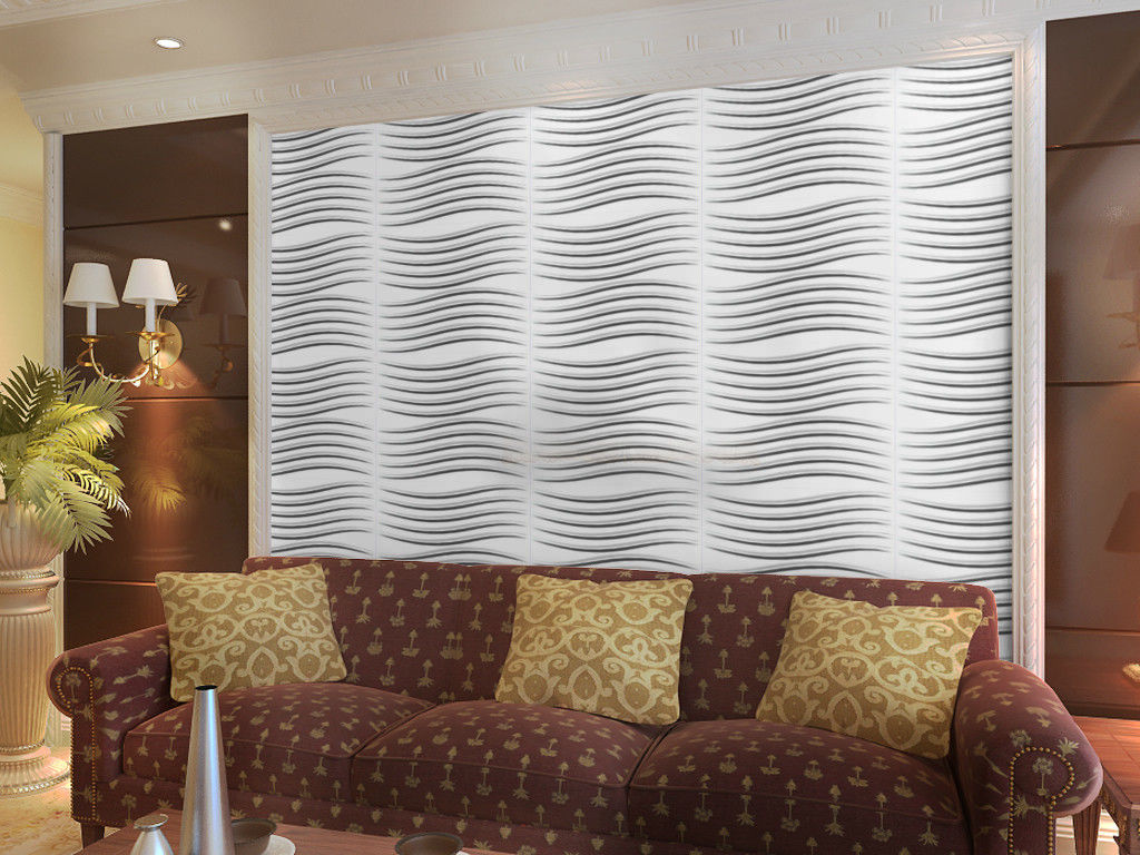 Fashion Modern Textured 3D Wall Decor Panels / 3 Dimensional Wallpaper Heat-proof