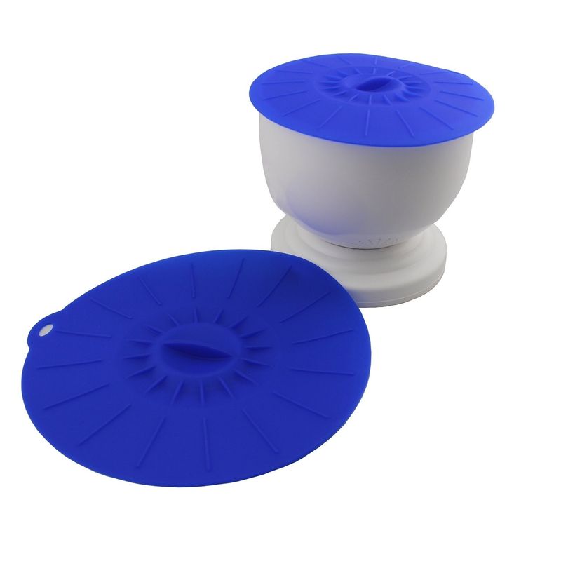 Soft Eco - Friendly  5pcs Blue Silicone Cup Cover / silicone coffee mug lids
