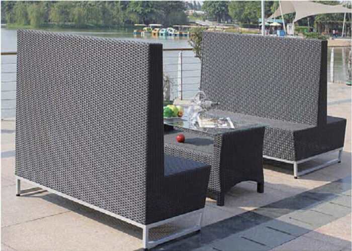 Outdoor Garden Furniture Rattan Bar Table And Stools With High Back