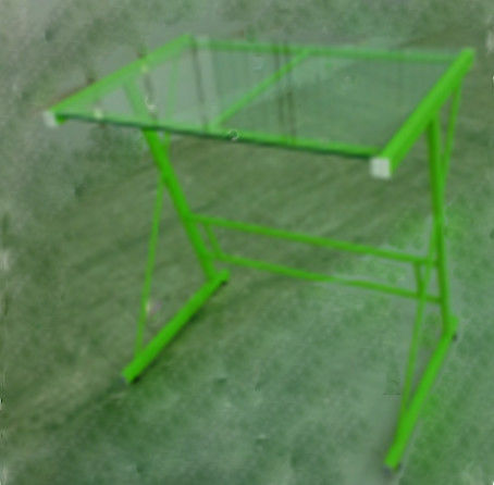 Modern Glass Computer Desk White Steel Frame For Home DRGSZ-02