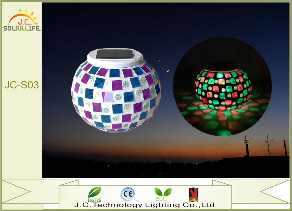 Colorful Glass RGB 2V 120mah Solar LED Emergency Light For Bedroom