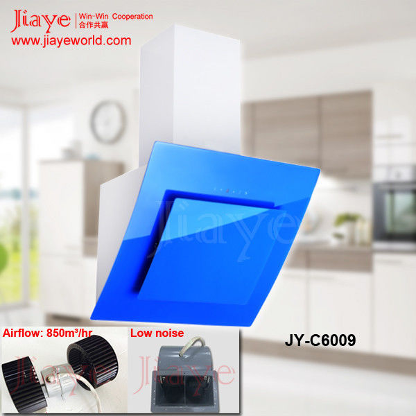2015 Colorful glass panel hood/kitchen exhaust fan price hood JY-C6009