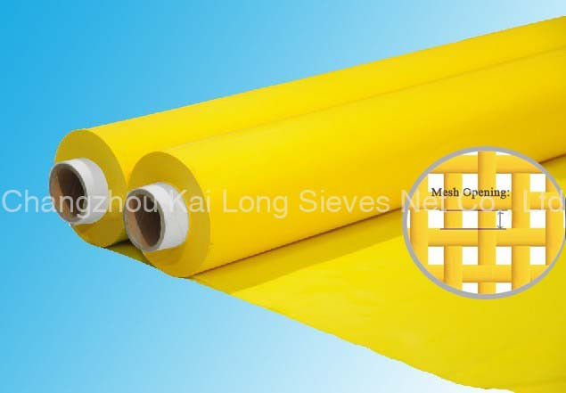 Yellow 80 32T Monofilament Polyester Mesh For Screen Printing , Low Elongation