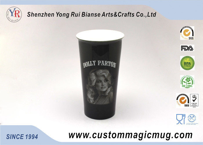 Color Changing Ceramic Double Walled Travel Mug Provied Customized Logo Pringting